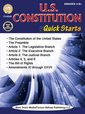 cover image of U.S. Constitution Quick Starts Workbook, Grades 4--12